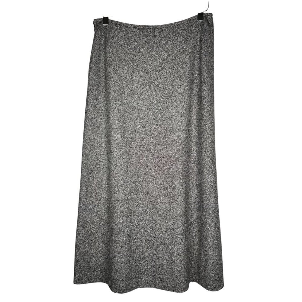 Saks Fifth Avenue Metallic Silver A-Line Maxi Skirt